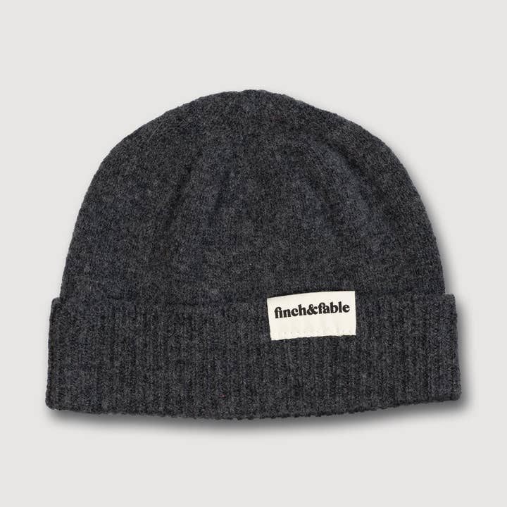Wool Knitted Fisherman's Beanie - Storm for wholesale by Finch & Fable