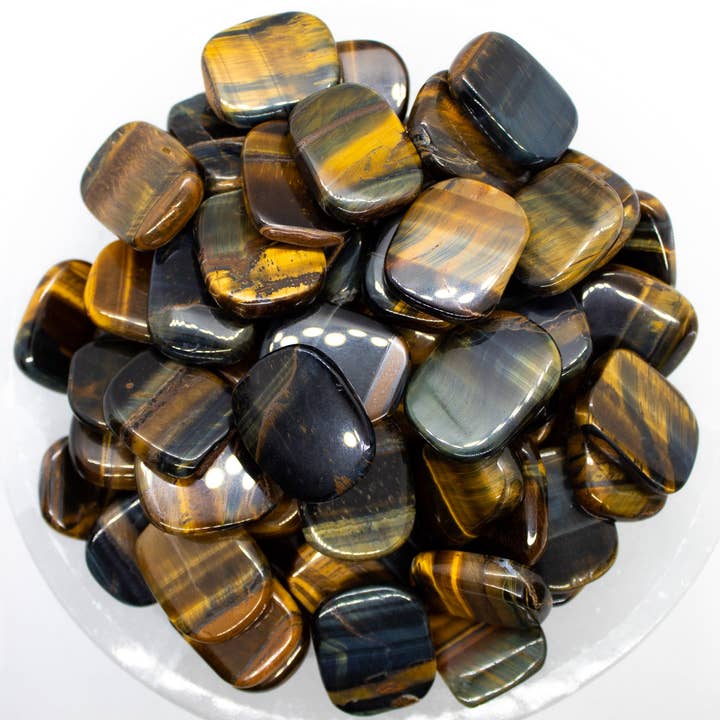 Quasar Gems USA - Wholesale Spiritual Stone/Crystal - Blue Tiger Eye Smooth Small 1KG/ 2.2Lbs