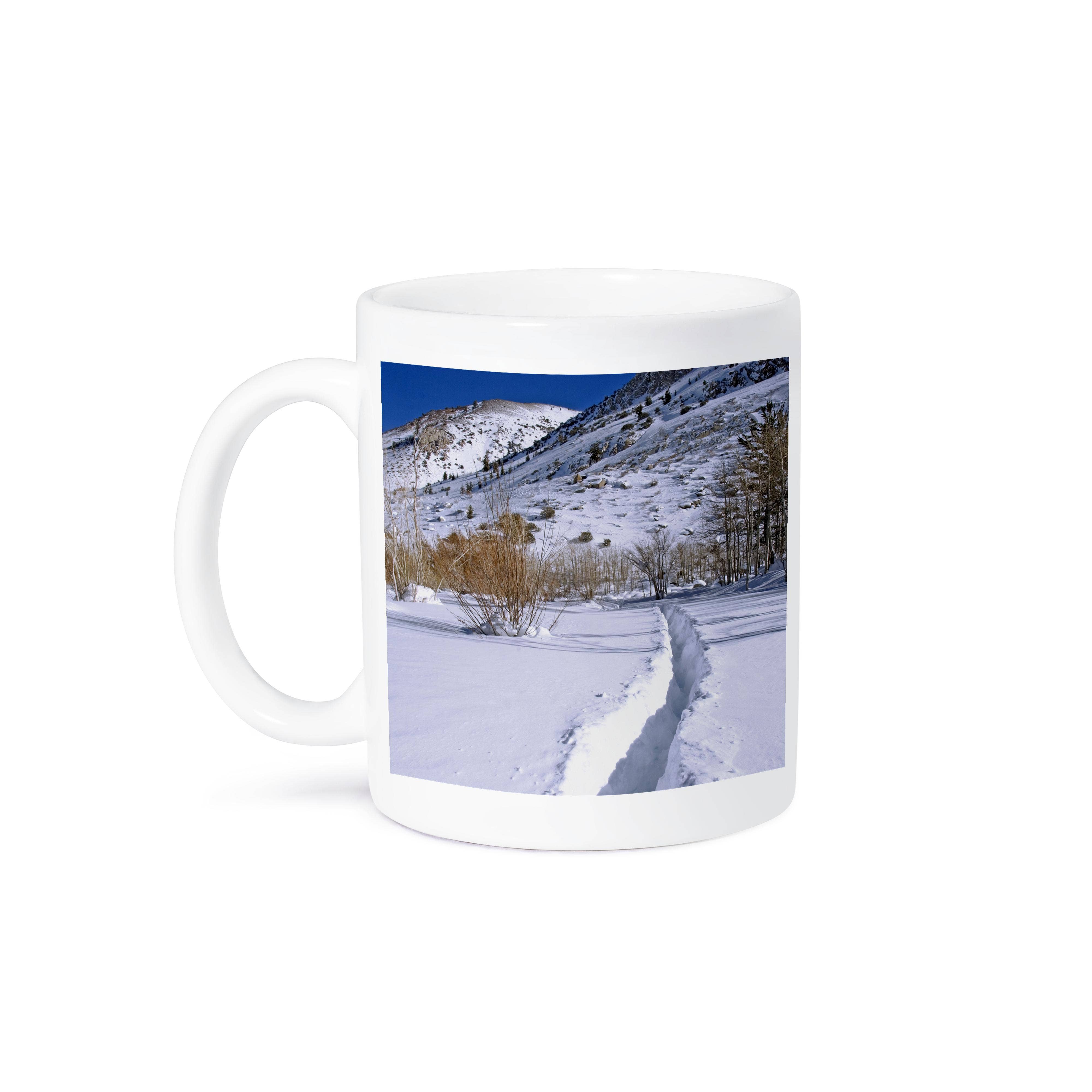 3dRose - Vente Tasse à café - 3dRose, États-Unis, Californie, montagnes de la Sierra Nevada. Chemin à travers la neige de montagne, Tasse8