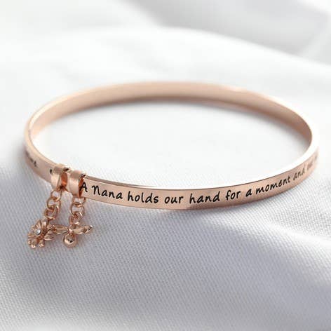 Lisa Angel - Wholesale Bangle Bracelet - New 'Nana' Meaningful Word Bangle Rose Gold0