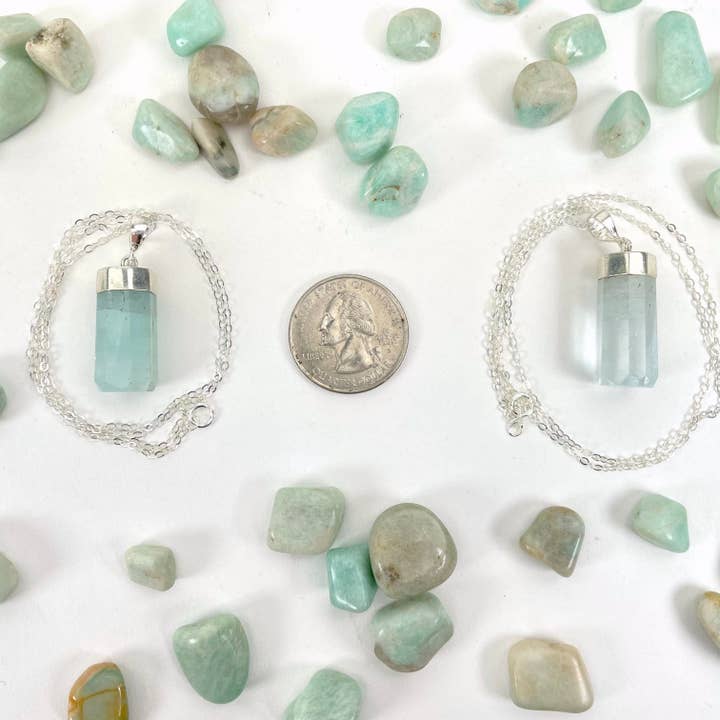 Rock Paradise – wholesale Hänge-/berlockhalsband – Akvamarin kristall halsband Sterling Silver