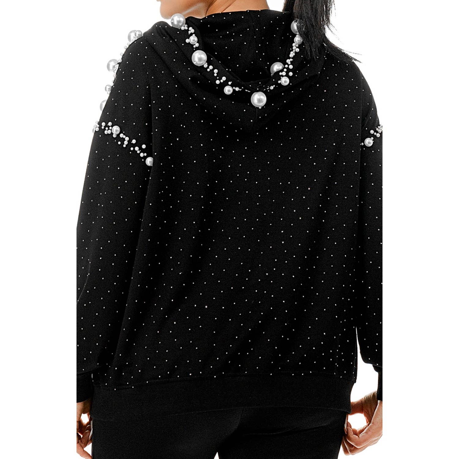 DORCAS - Wholesale Jacket - Women's - Big Pearls Zip Up Hoodie8