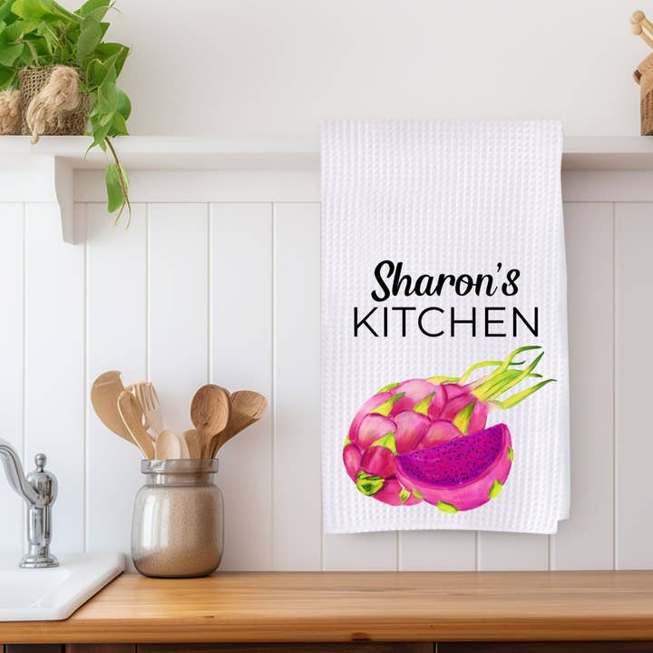 MerikaArt - Wholesale Tea Towel - Dragon Fruit Kitchen Towel1