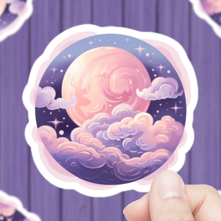 Rosafarbener Mondaufkleber für den Großhandel von Mystical Clarity