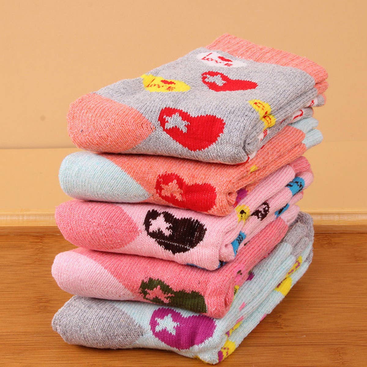 ACCITY - Wholesale Socks - Unisex - 2024 NEW LOVE DEER RABBIT 5 PAIRS SOCKS_CWMS07002