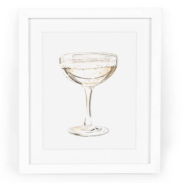 Sparkling Champagne Watercolor Fine Art Giclee Print for wholesale by CharmCat