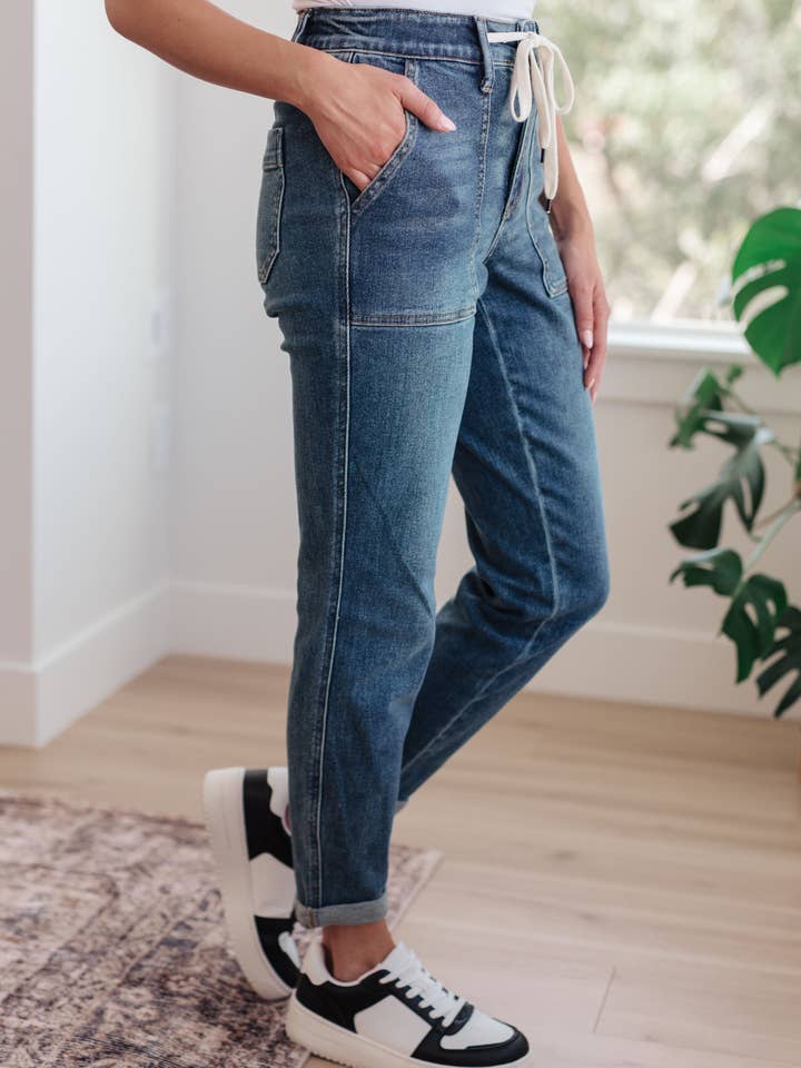 Avenue Wholesale - Wholesale Jeans - Women's - Judy Blue Pull On Denim Joggers in Medium Wash4