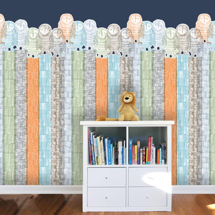 Woodland Fauna Børns vægmaleri: 24 „bredde x 120"længde for engroshandel hos Robin Ann Meyer