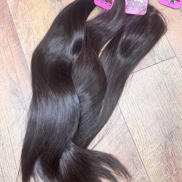 XXXHAIR LLC - Wholesale Hair Extensions - 2 Bundle Deal 18”,20” w/ FREE 22” HD 2*4 Lace Closure