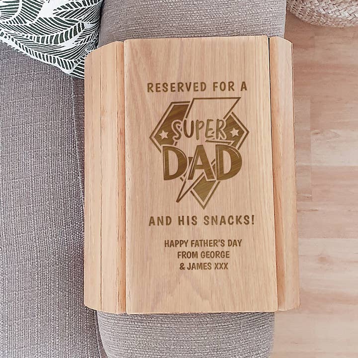 Personalised Super Dad Sofa Tray for wholesale by Simply Canvas Art