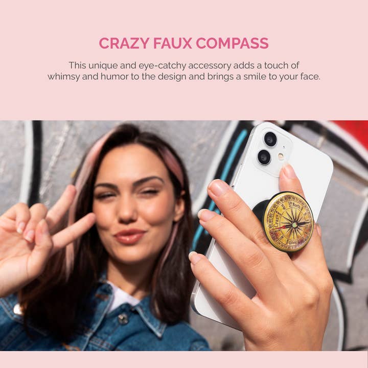 NoMonet - Wholesale Phone/Tablet Stand - On My Way to Crazy - Faux Compass Adjustable Phone Stand5