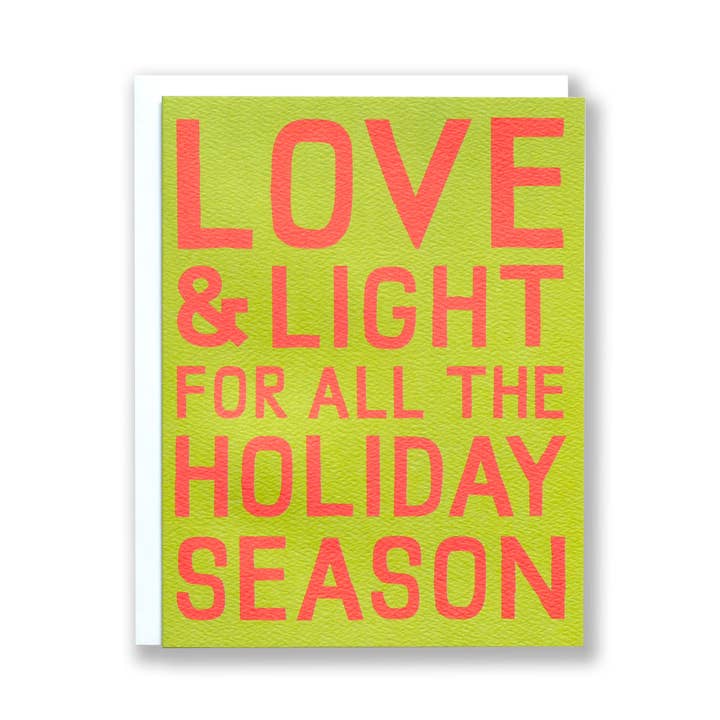Love and Light for All the Holiday Season - Note Card for wholesale by Banquet Workshop