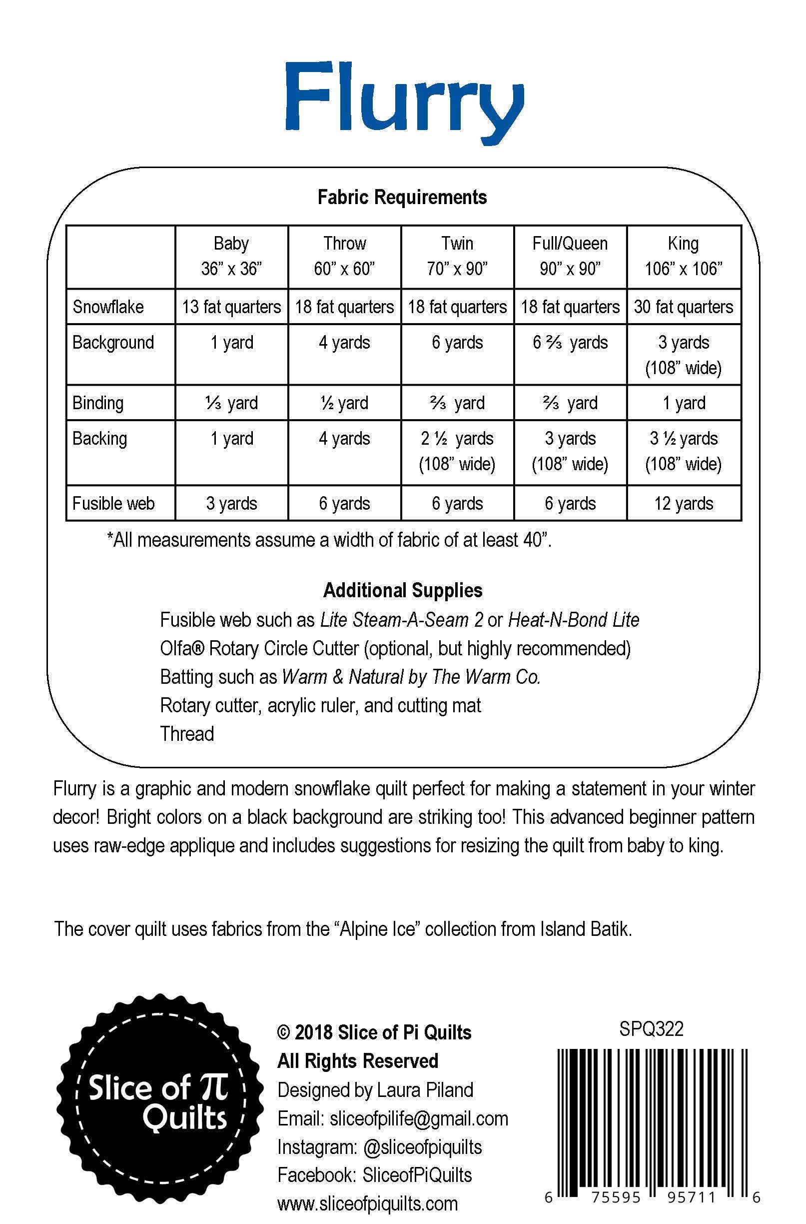 Slice of Pi Quilts - Wholesale Craft Sewing Kit - Flurry Quilt Pattern1