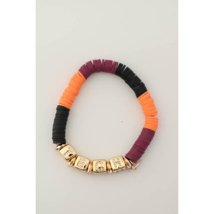 Taylor Reese - Wholesale Beaded Bracelet - Virginia Tech (TECH) Pave Polymer Clay Bracelet1