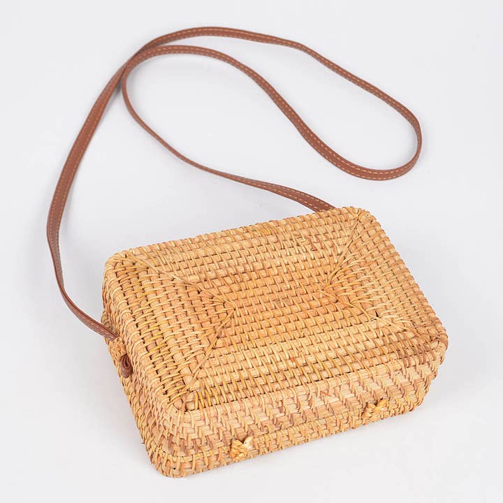 Natural Bamboo Crossbody Bag for wholesale on Faire