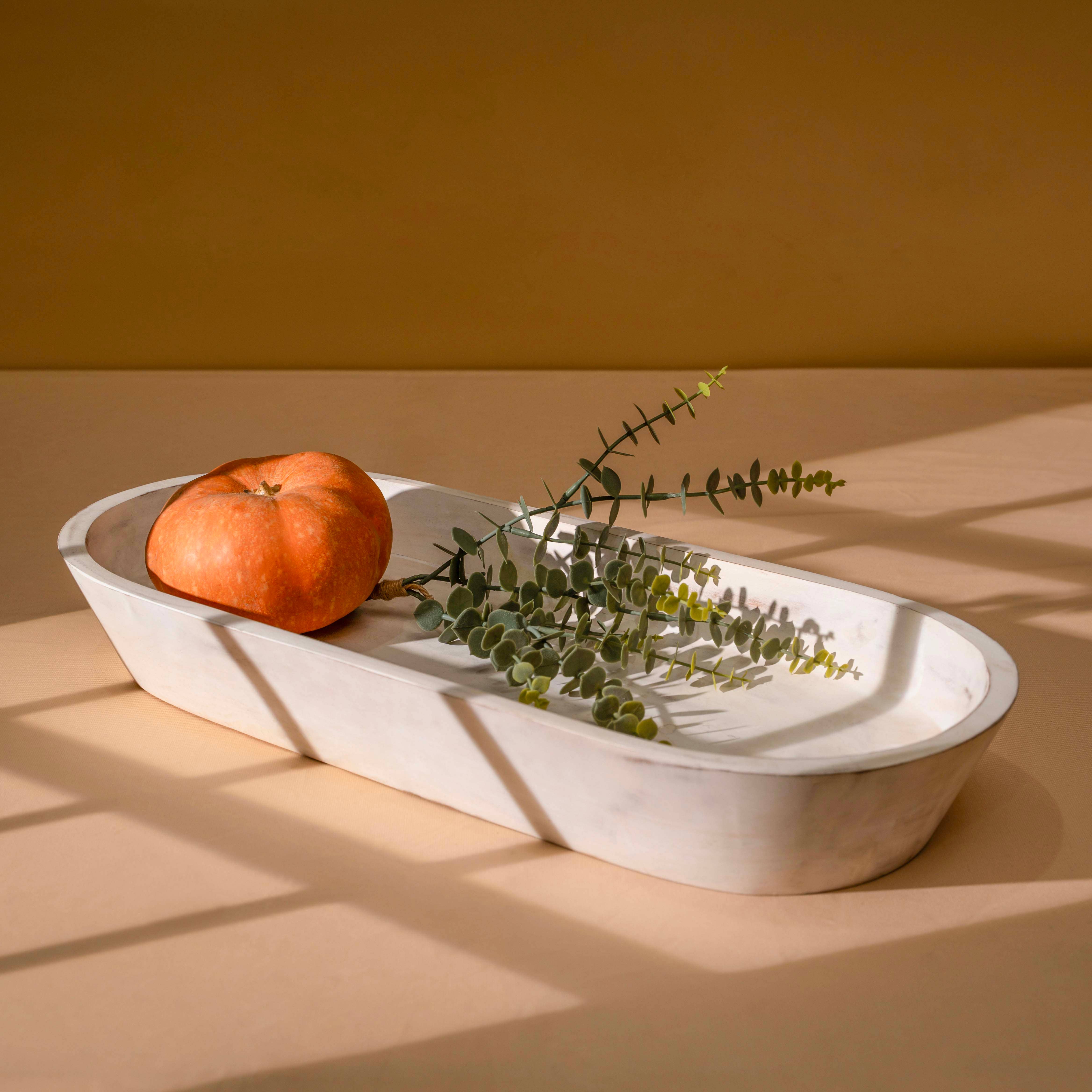 LuxeDesigns Co LLC - Wholesale Decorative Plate/Dish/Bowl - Wooden Dough Bowl - Extra Large Rustic White Acacia Wood10