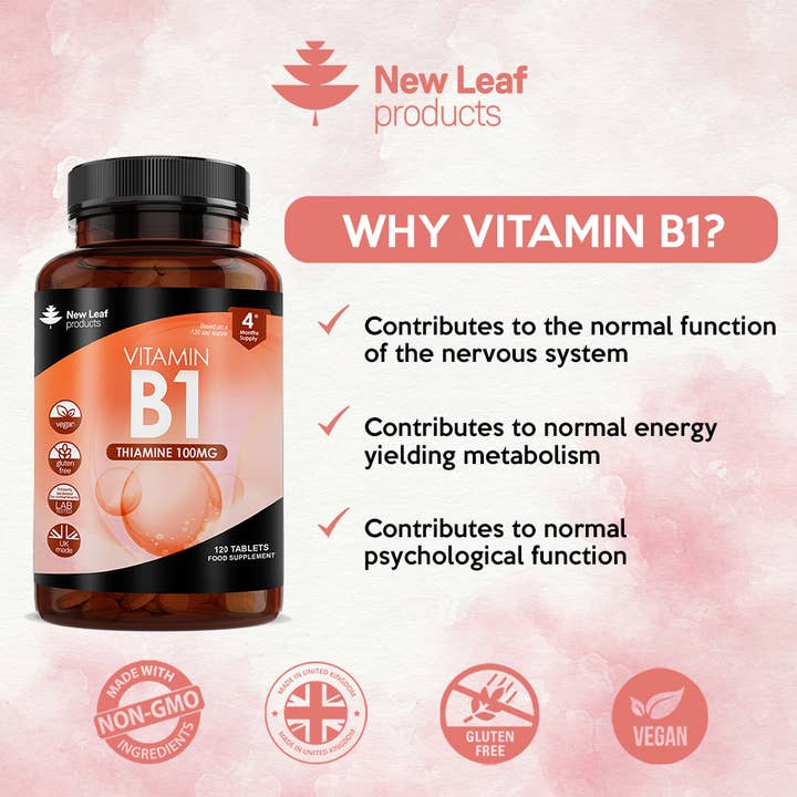 New Leaf products Ltd – wholesale Oral supplement/vitamin – Vitamin B1 Tablets Thiamine Supplement High Strength 100mg2