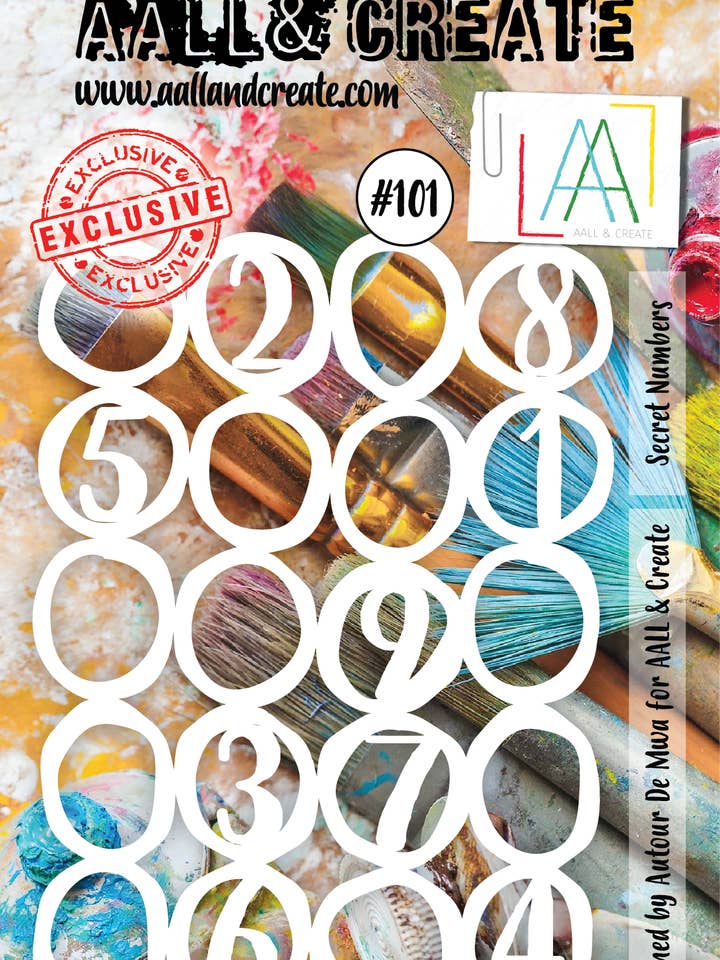 Secret Numbers - A6 Stencil #101 for wholesale by AALL AND CREATE