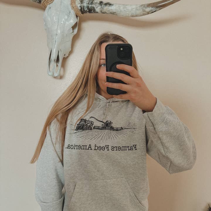 Rustic Runaway LLC - Wholesale Hoodie - Women's - Farmers Feed America Hoodie