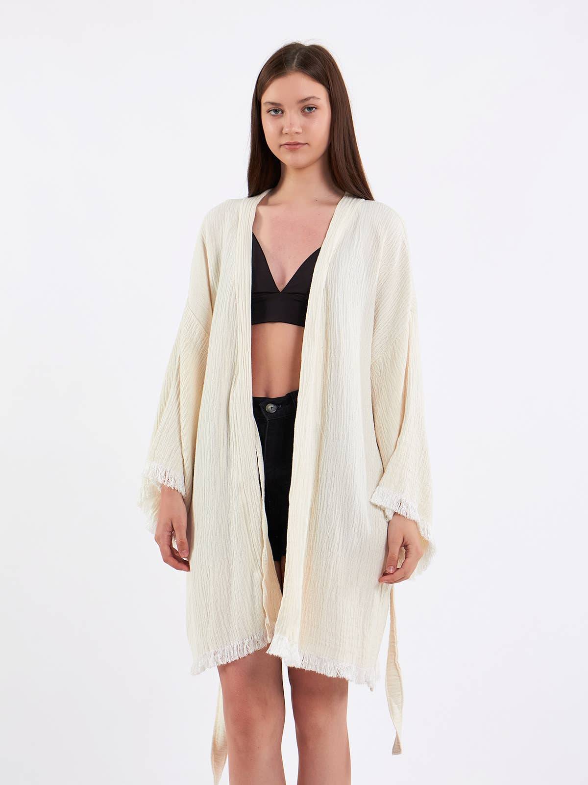 Yaz Concepts - Wholesale Kimono - Women's - White Bride Script Bridal Party Get Ready Short Kimono Robe 8
