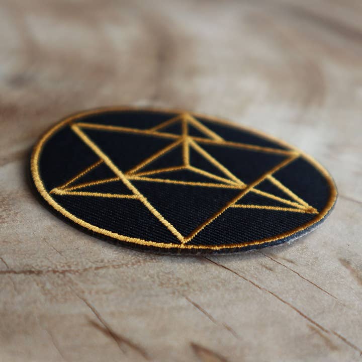 Tribal Trade GmbH - Wholesale Patch - Merkaba Sacred Geometry Star Tetrahedron Gold Patch6