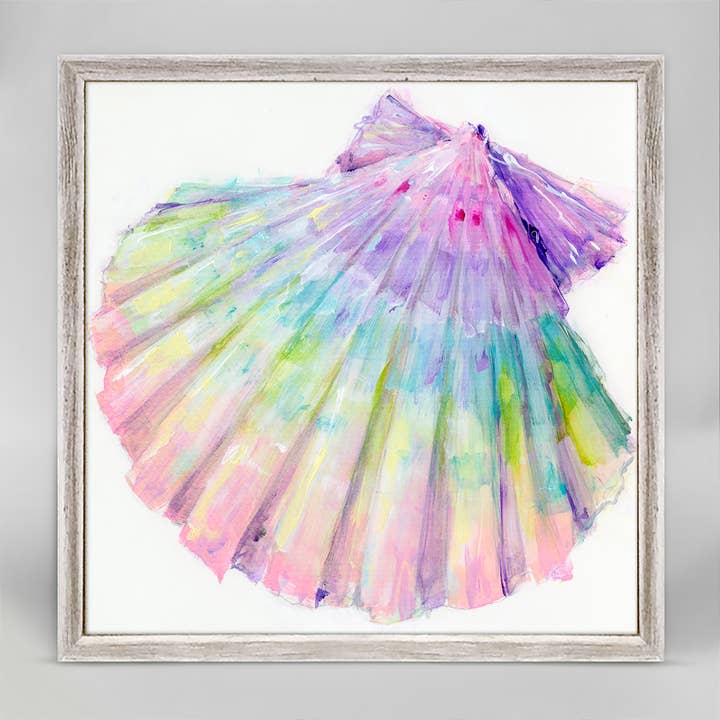 GreenBox Art - Wholesale Art Print - Colorful Scallop Shell Mini Framed Canvas