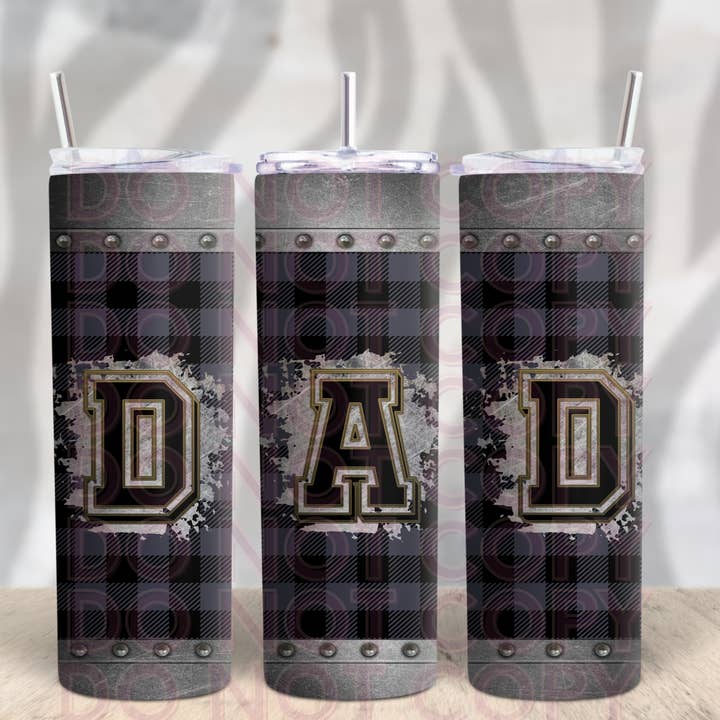 Steel and Flannel DAD 20oz Tumbler for wholesale by GrapeVineWholesale