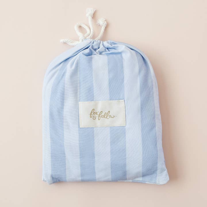 Fox & Fallow – wholesale Cot/crib sheets – Cloud Stripe Organic Fitted Cot Sheet