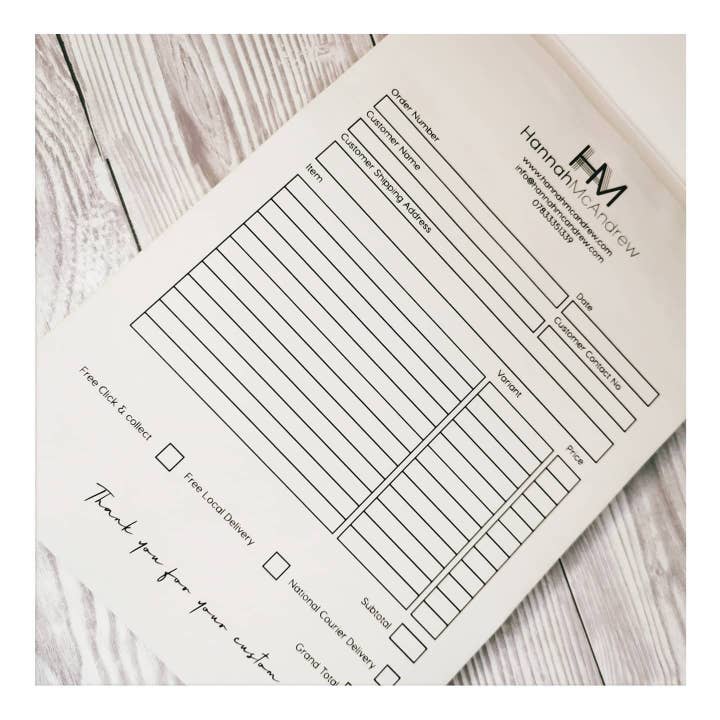 SR Creative Studio - Wholesale Business Card Holder - Custom Branded Beauty Business Invoice & Receipt Book