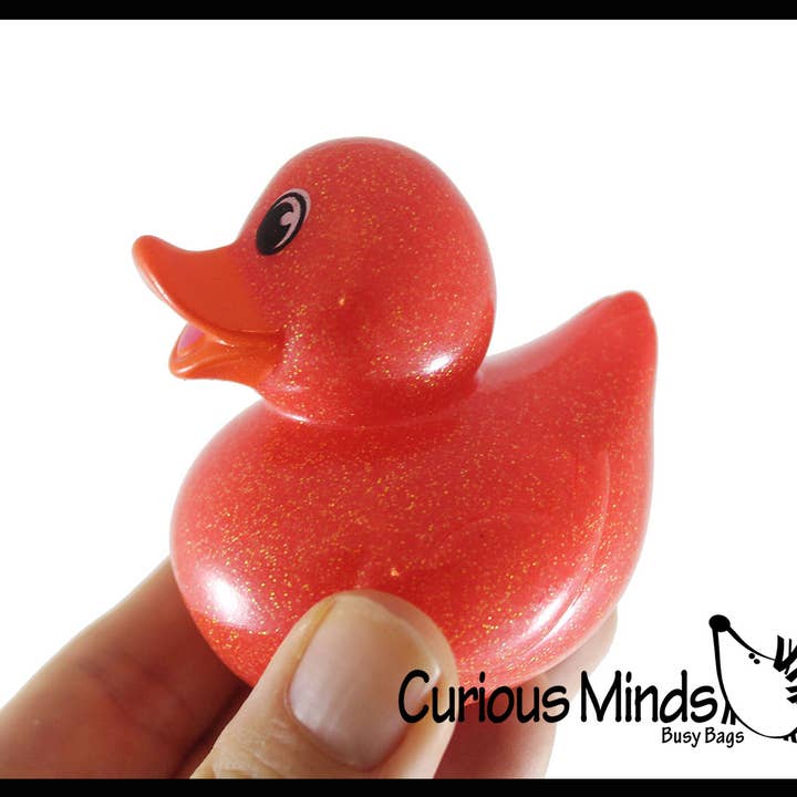 Curious Minds Toys - Wholesale Bath Toy - Baby - 1 - Medium 2" Glitter Rubber Ducks - Rubber Duckies Toy