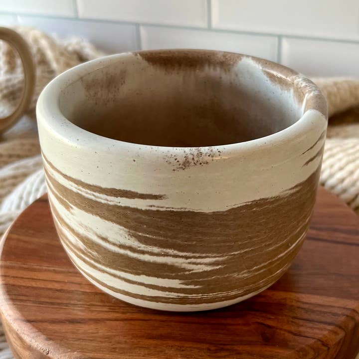 Brown Marbled Concrete Candle Vessel - 12 oz | Modern Decor for wholesale by Bumblebee Candle Co.