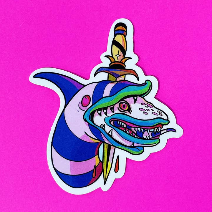 Liana Kangas - Wholesale Sticker - Traditional Tattoo Style Sandworm Sticker 0