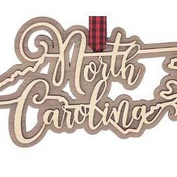 Enfeite de Natal de dupla camada da Carolina do Norte por atacado de Woodlander Workshop