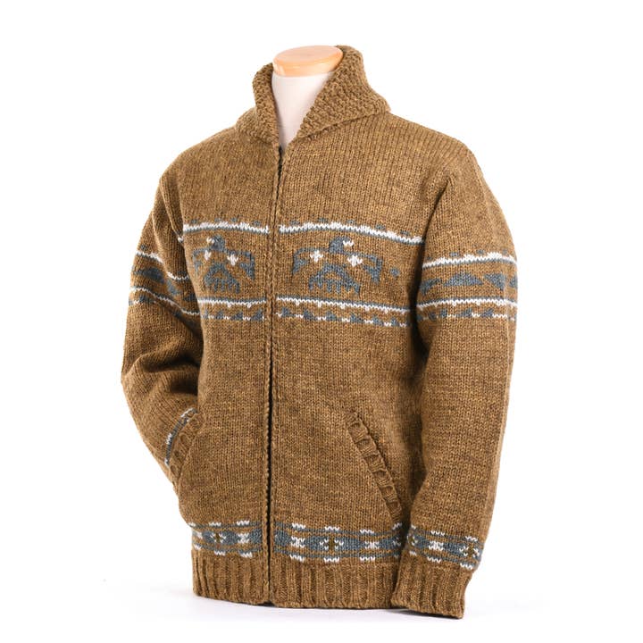 Lost Horizons Knitwear - Wholesale Knit Sweater - Men's - Eagle Sweater Jacket – Thunderbird Design