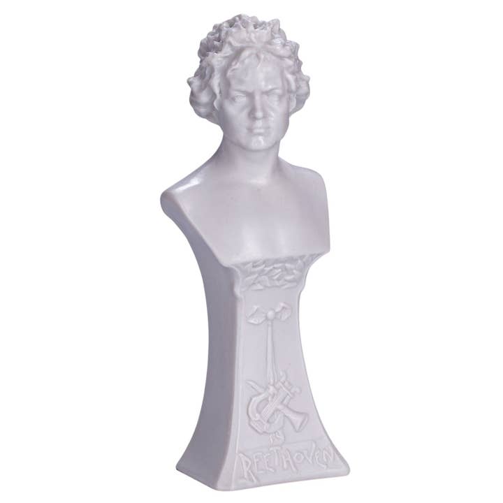 danila-souvenirs - Vendita all'ingrosso Statuette decorative - Statua a busto in marmo del compositore tedesco Beethoven 7" (17,5 cm)