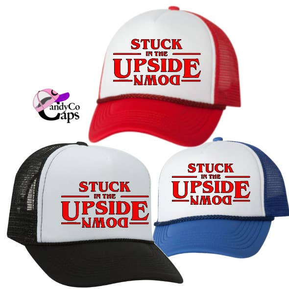 Stuck in the upside down stranger things retro trucker hat for wholesale by The Candy Collections