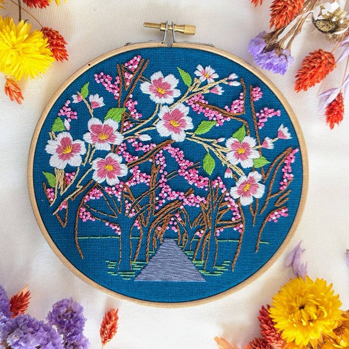 Cherry Blossom Embroidery Kit for wholesale by Paraffle