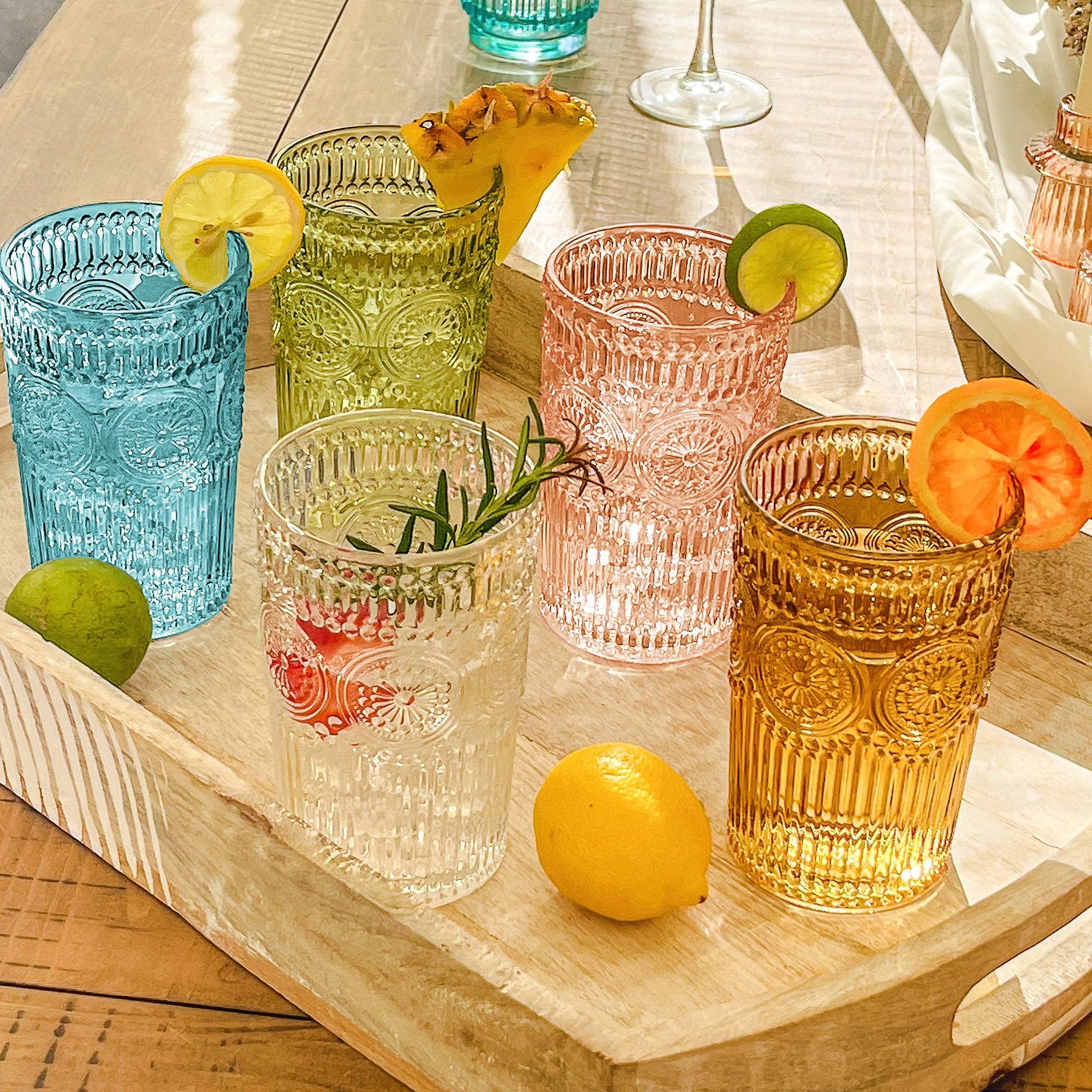 Kate Aspen – Engroshandel Drikkeglas/kop – 13 oz. vintage teksturerede drikkeglas i rosaguld (sæt med 6)3