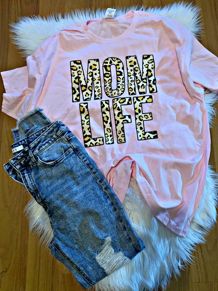 Mom Life Leopard Tshirt for wholesale by Kayd-designz