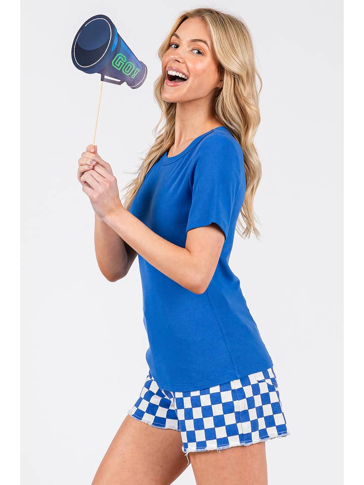 mittoshop – wholesale Stickad topp - Dam – RIBBAD RUNDHALSAD KORTÄRMAD KLASSISK BAS-T-SHIRT22