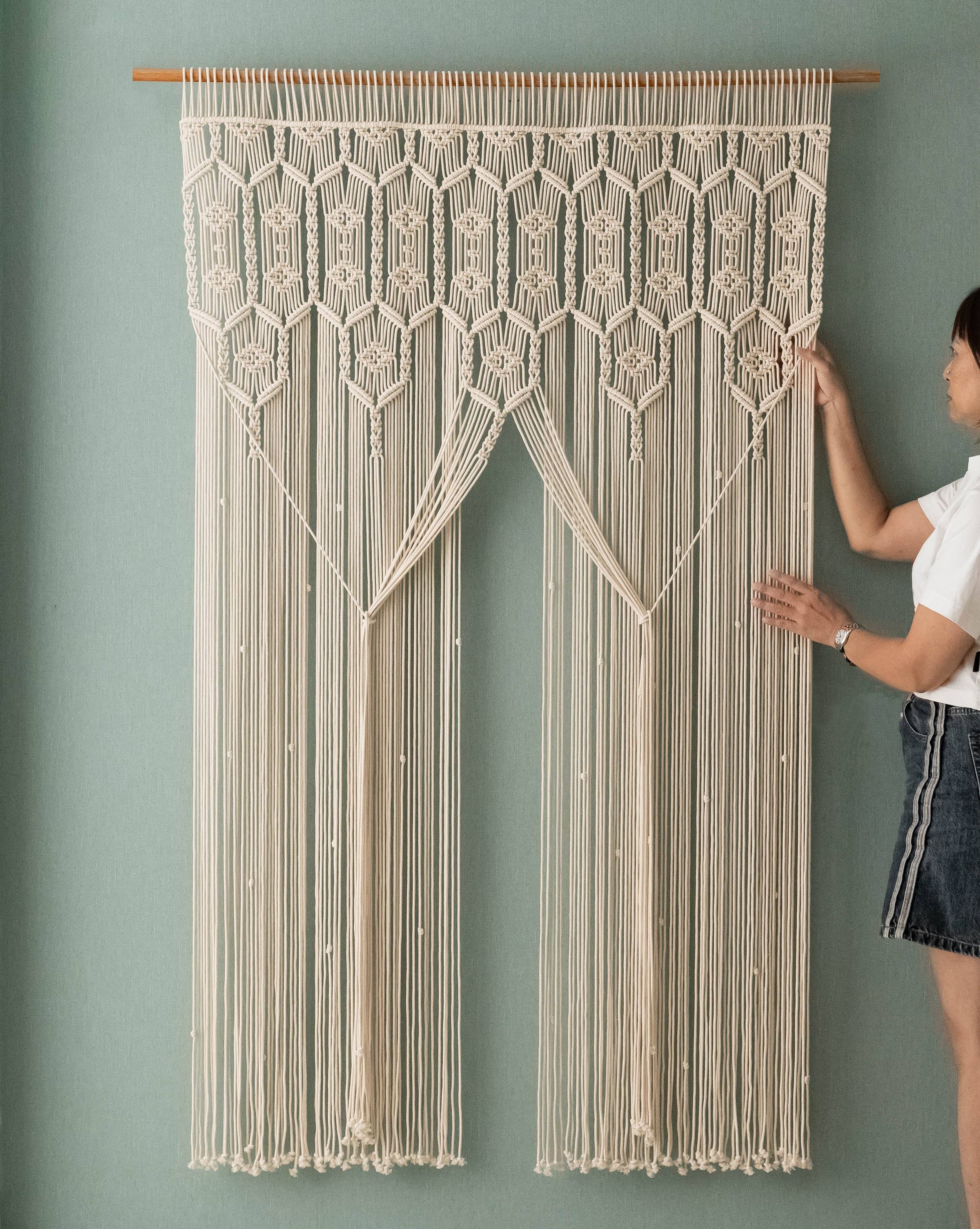 HeartCrafted - Vente Rideaux - Rideau moderne en macramé C2910