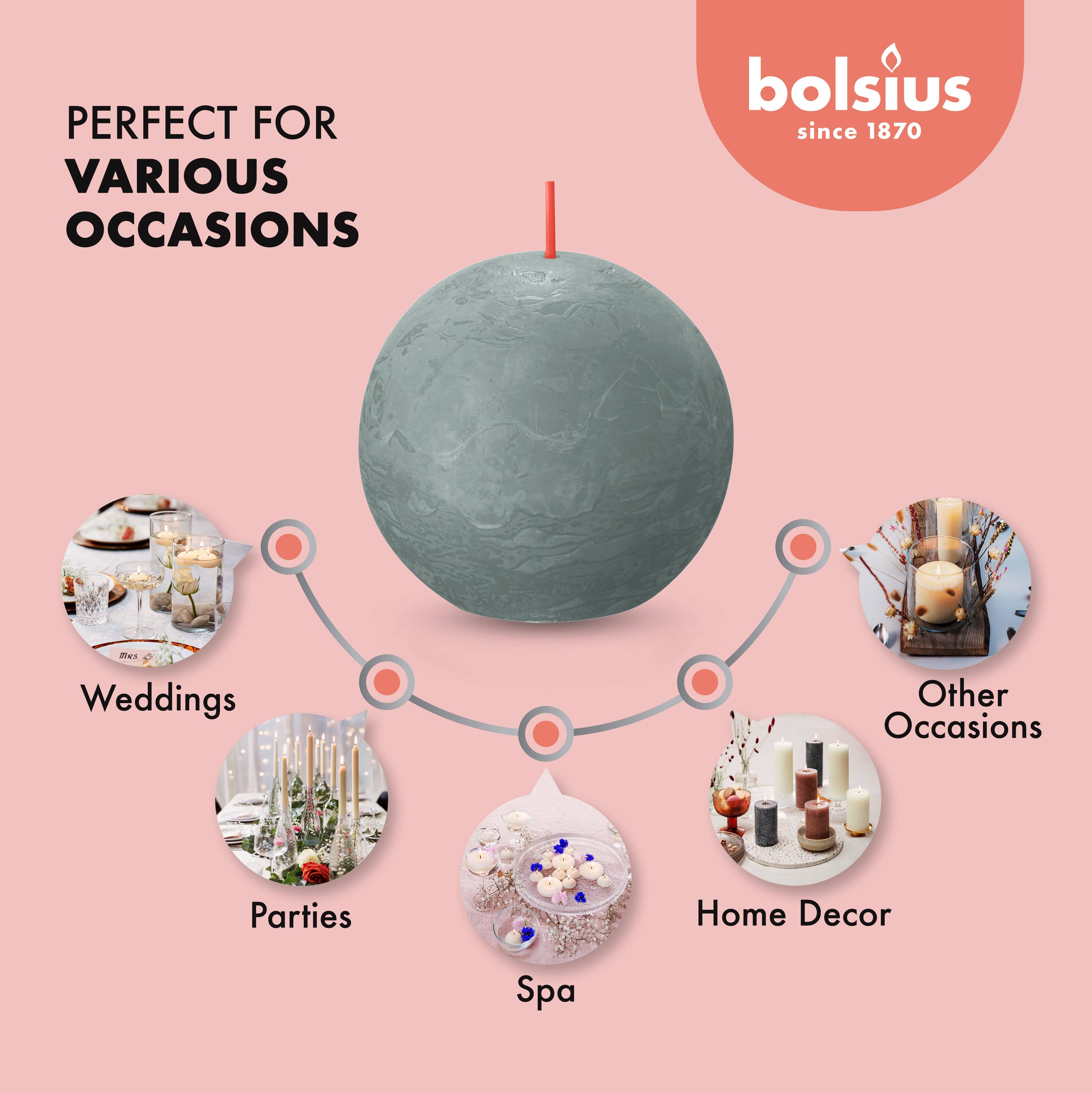 BOLSIUS – Velas de decoração por atacado – 6 Velas rústicas 3" - Inperfuted - Natural - Eco-Friendly - Cera Plant-Based - **Vendido Individualmente166