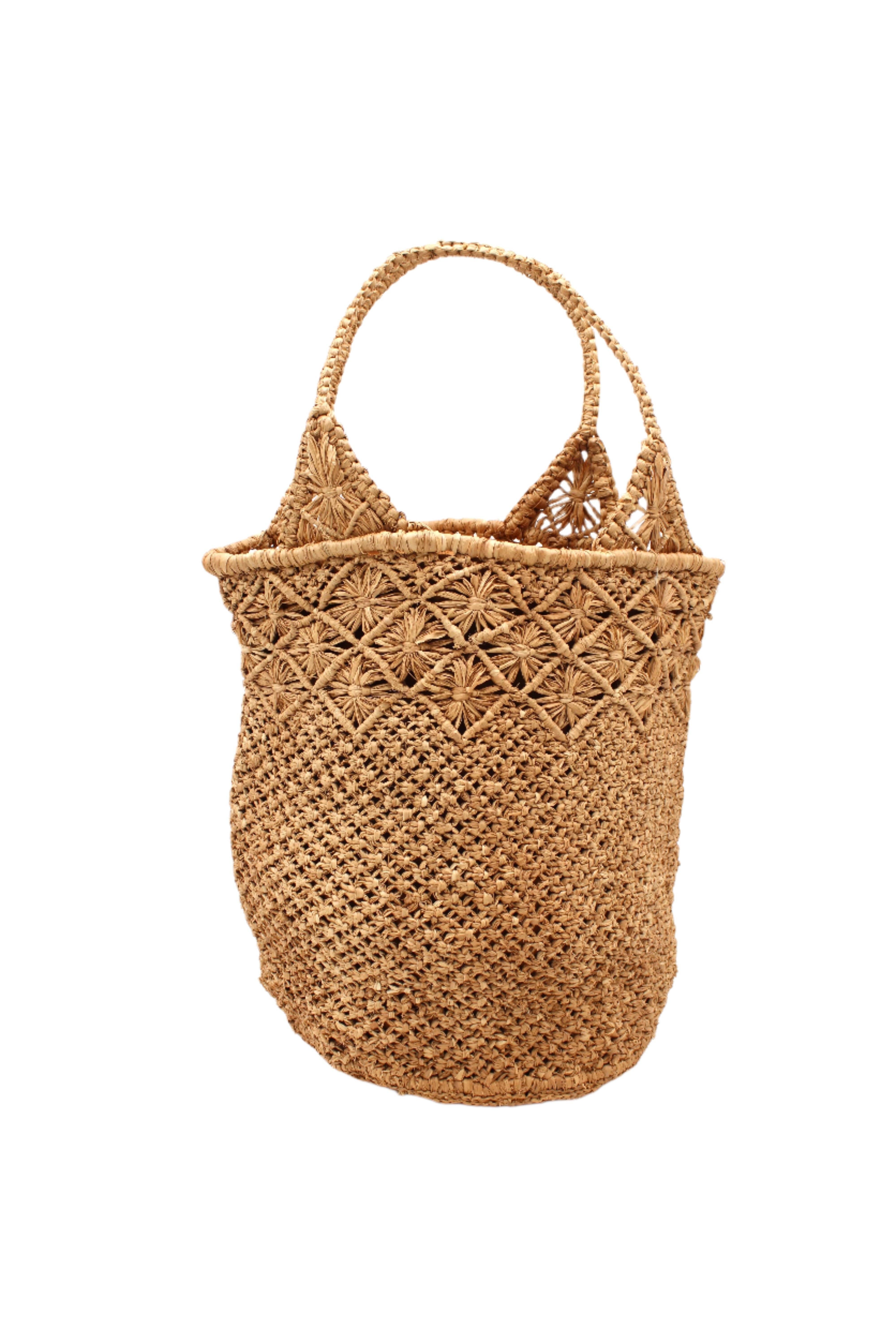 Shebobo - Vente Sac de plage - Sac à main en paille crocheté et macramé diamant Luca12