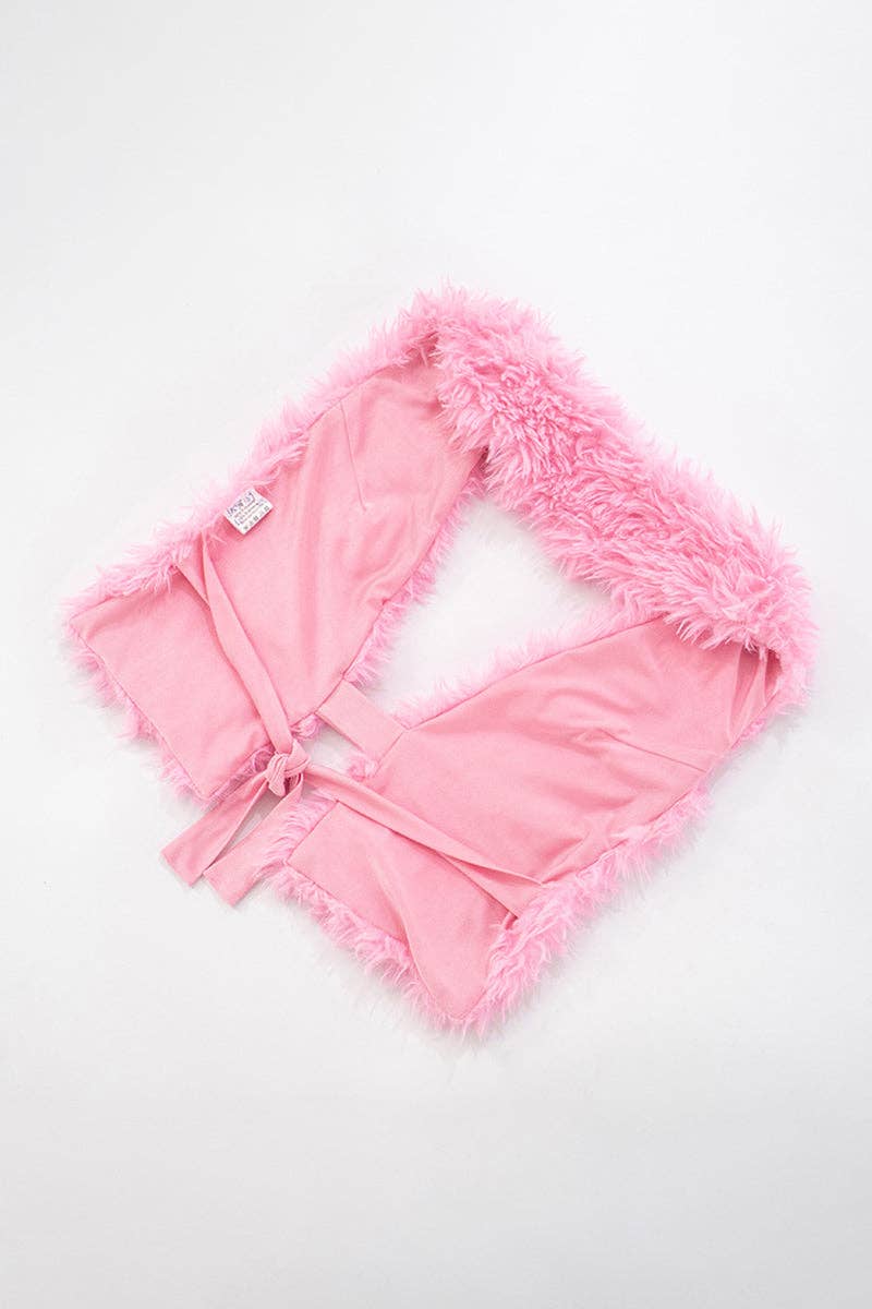 Mccolin - Venta al por mayor Conjuntos de top y pantalón (NO para estar en casa) - Mujer - Conjunto de chaleco de piel sintética y pantalones cortos8