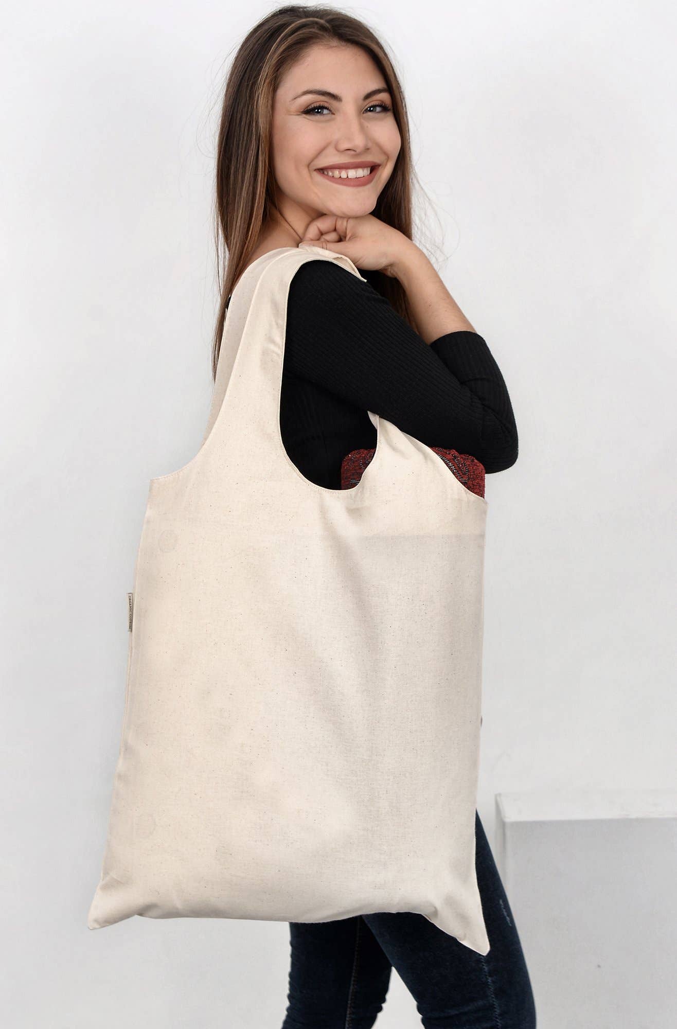 TBF - Wholesale Tote Bag - Women's - TBF Large 100% Soft Cotton Stow-N-Go Tote Bag - TB1304