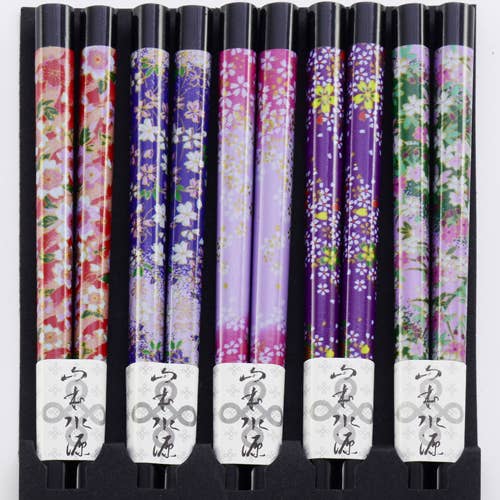 Fuji Merchandise Corporation - Wholesale Chopsticks - 5PR CHOPSTICK SET – FLORAL SAKURA MIX