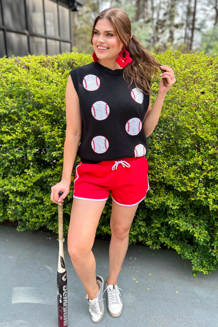 Black Had Me At Baseball Sweater Vest for wholesale on Faire1