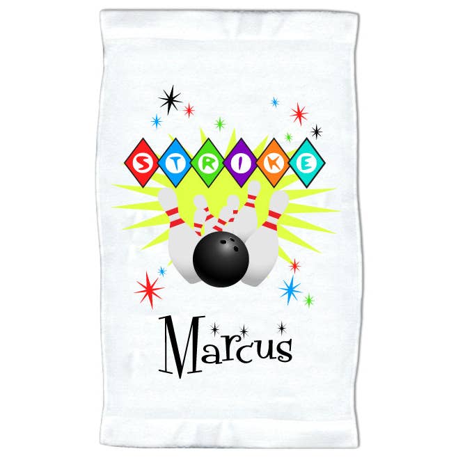 4 Wooden Shoes - Wholesale Hand Towel - Personalized Bowling Strike Small Towel