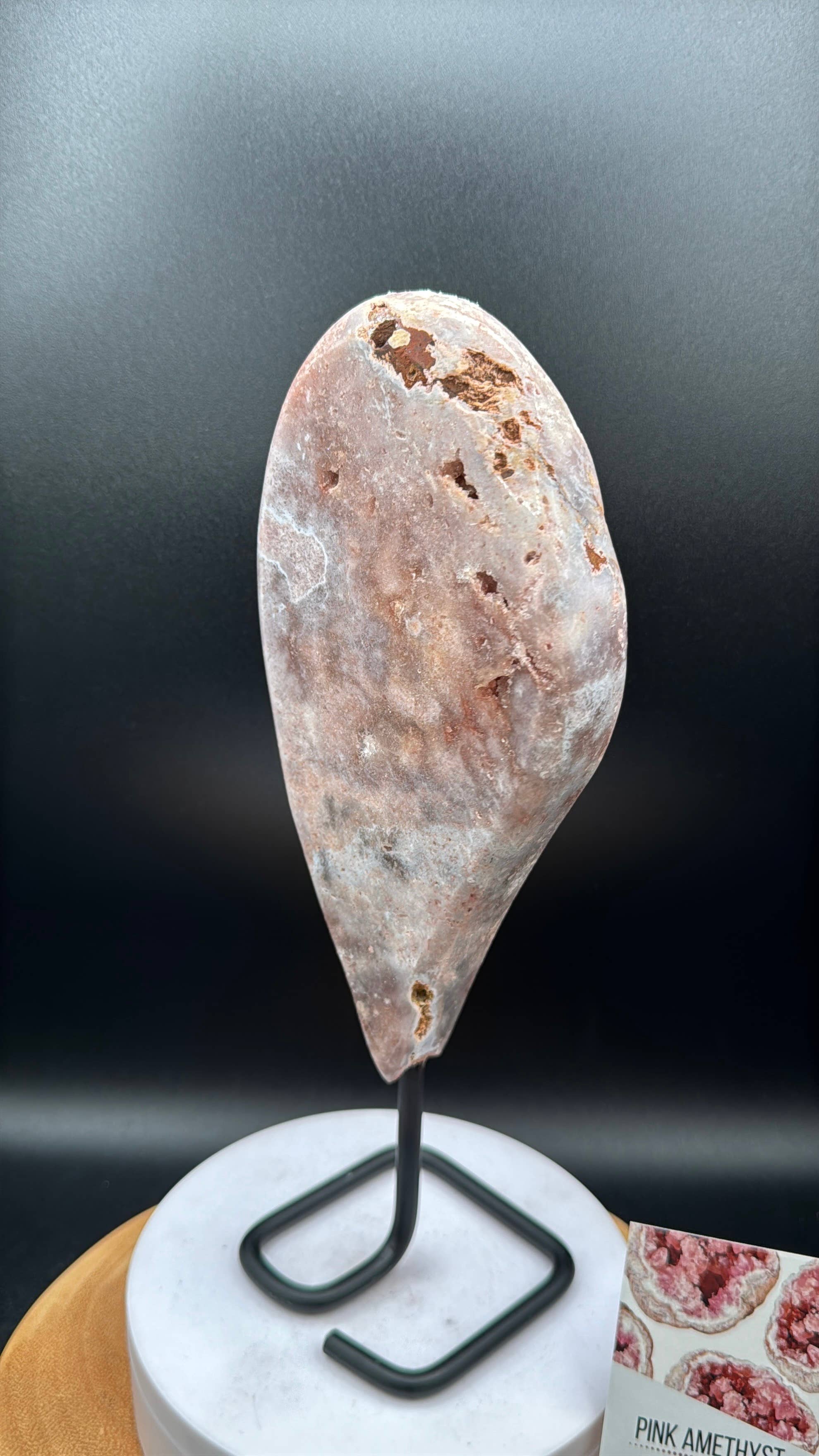 The 7 Directions - Wholesale Spiritual Stone/Crystal - Pink amethyst free form from Brazil w/ info card H2114