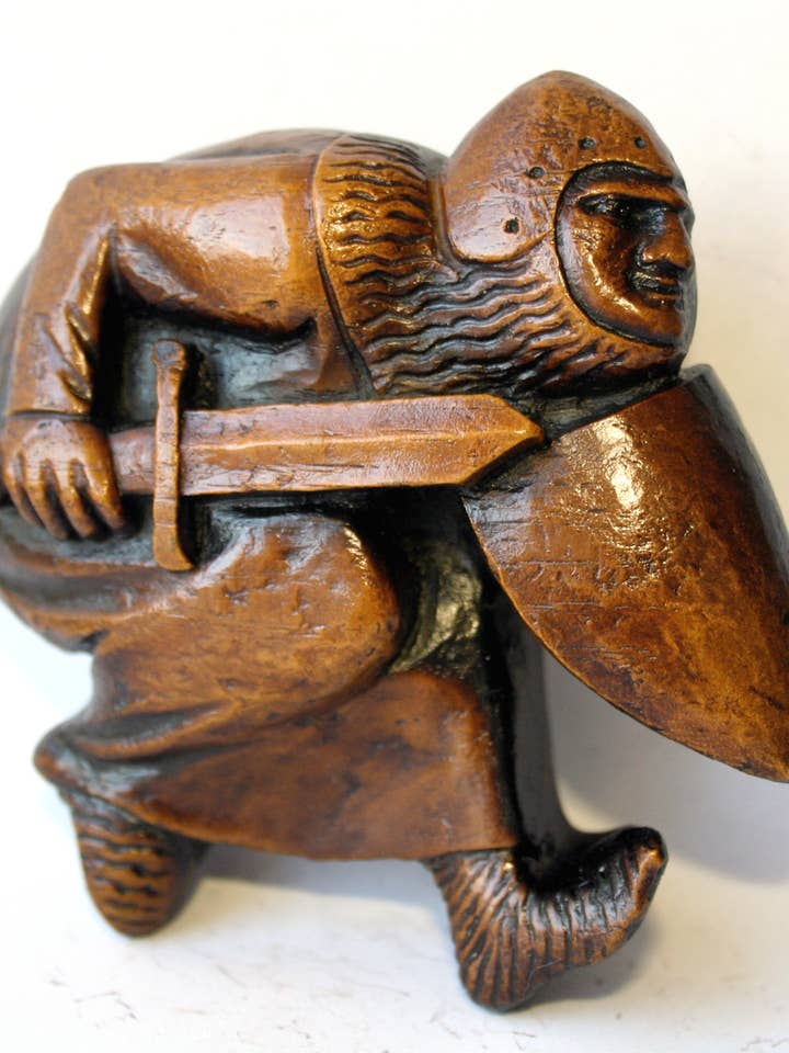 Knight with Shield - Reproduction Lincoln Cathedral Carving for wholesale by Oakapple Designs Ltd